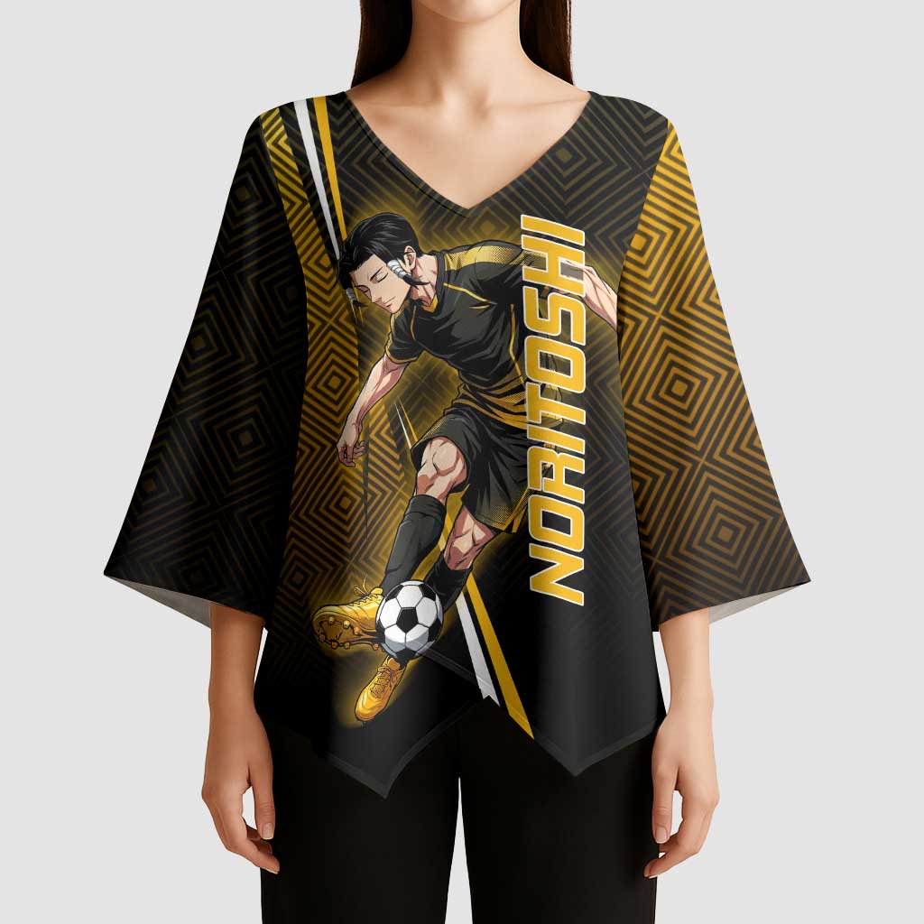 Personalized Noritoshi Kamo Jujutsu Kaisen Kimono Sleeve Blouse Anime Soccer Theme with Yellow Geometric Design