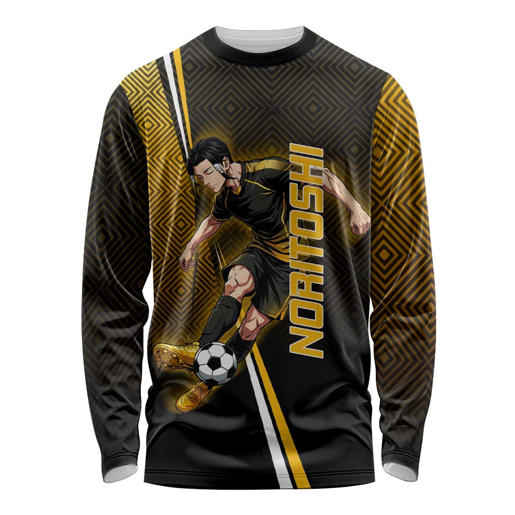 Personalized Noritoshi Kamo Jujutsu Kaisen Long Sleeve Shirt Anime Soccer Theme with Yellow Geometric Design