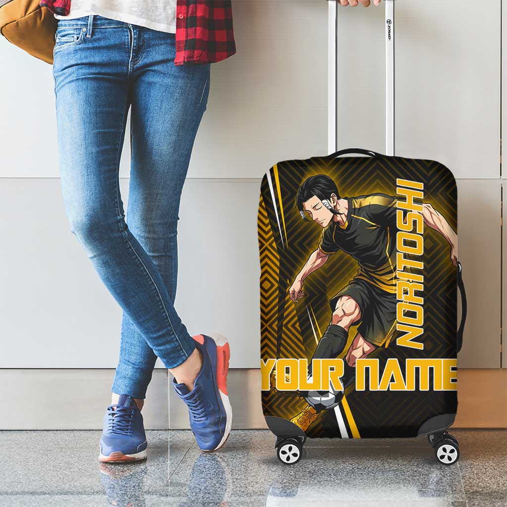 Personalized Noritoshi Kamo Jujutsu Kaisen Luggage Cover Anime Soccer Theme with Yellow Geometric Design