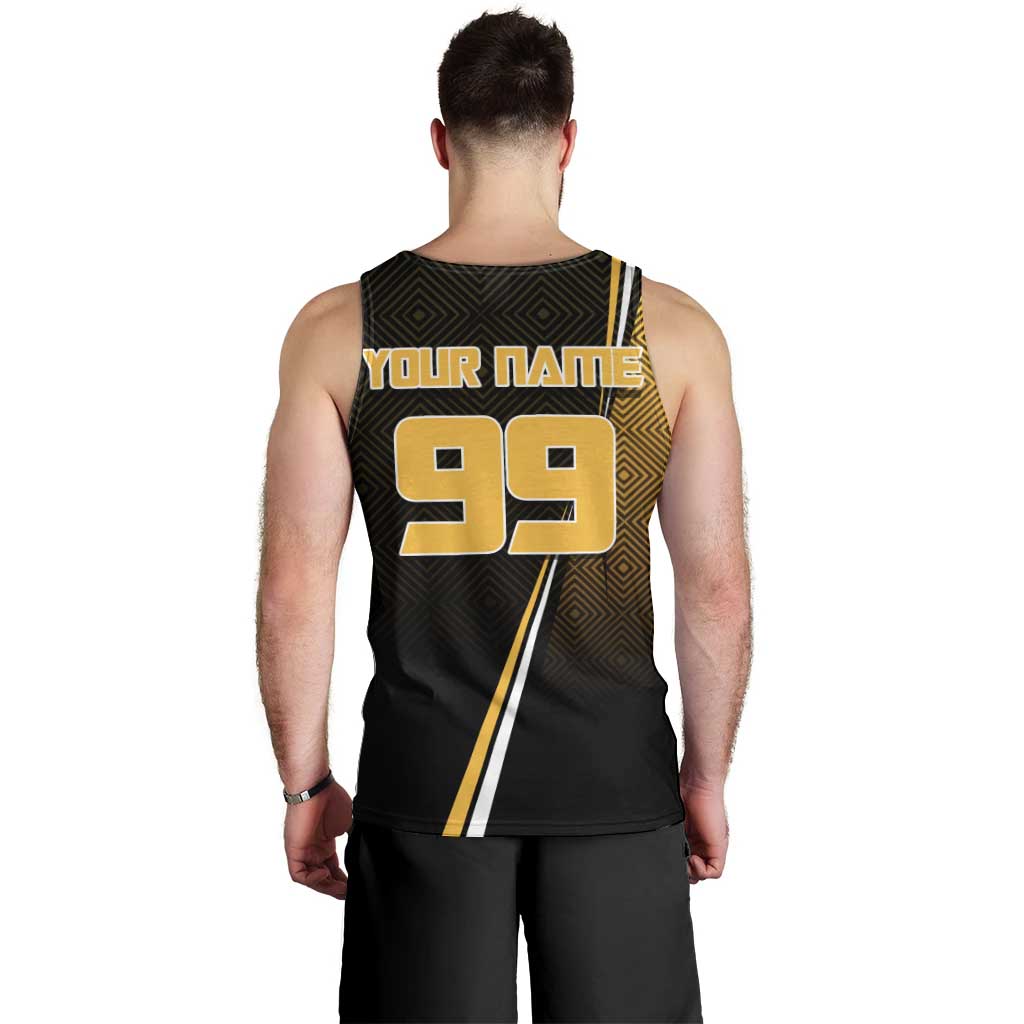 Personalized Noritoshi Kamo Jujutsu Kaisen Men Tank Top Anime Soccer Theme with Yellow Geometric Design
