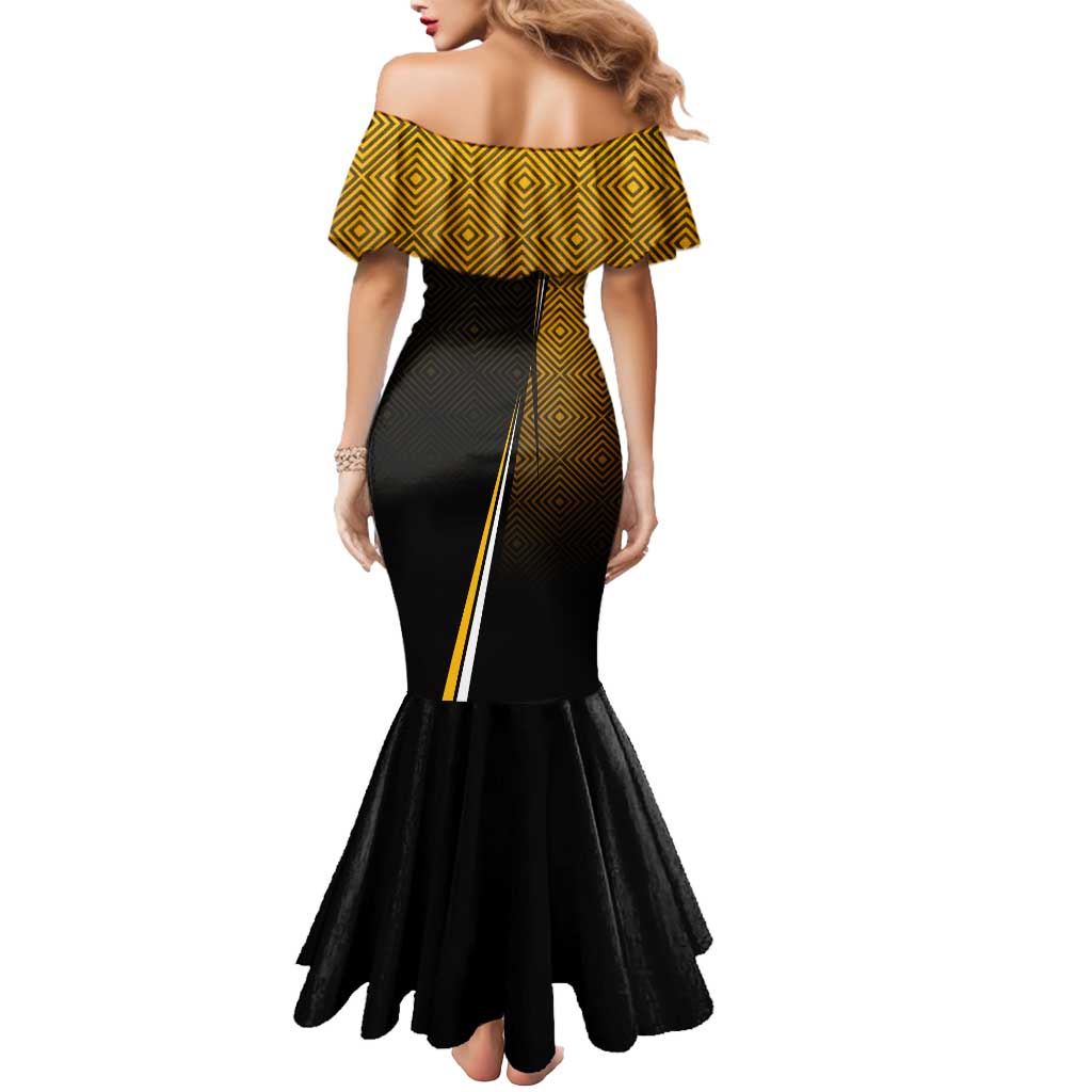 Personalized Noritoshi Kamo Jujutsu Kaisen Mermaid Dress Anime Soccer Theme with Yellow Geometric Design