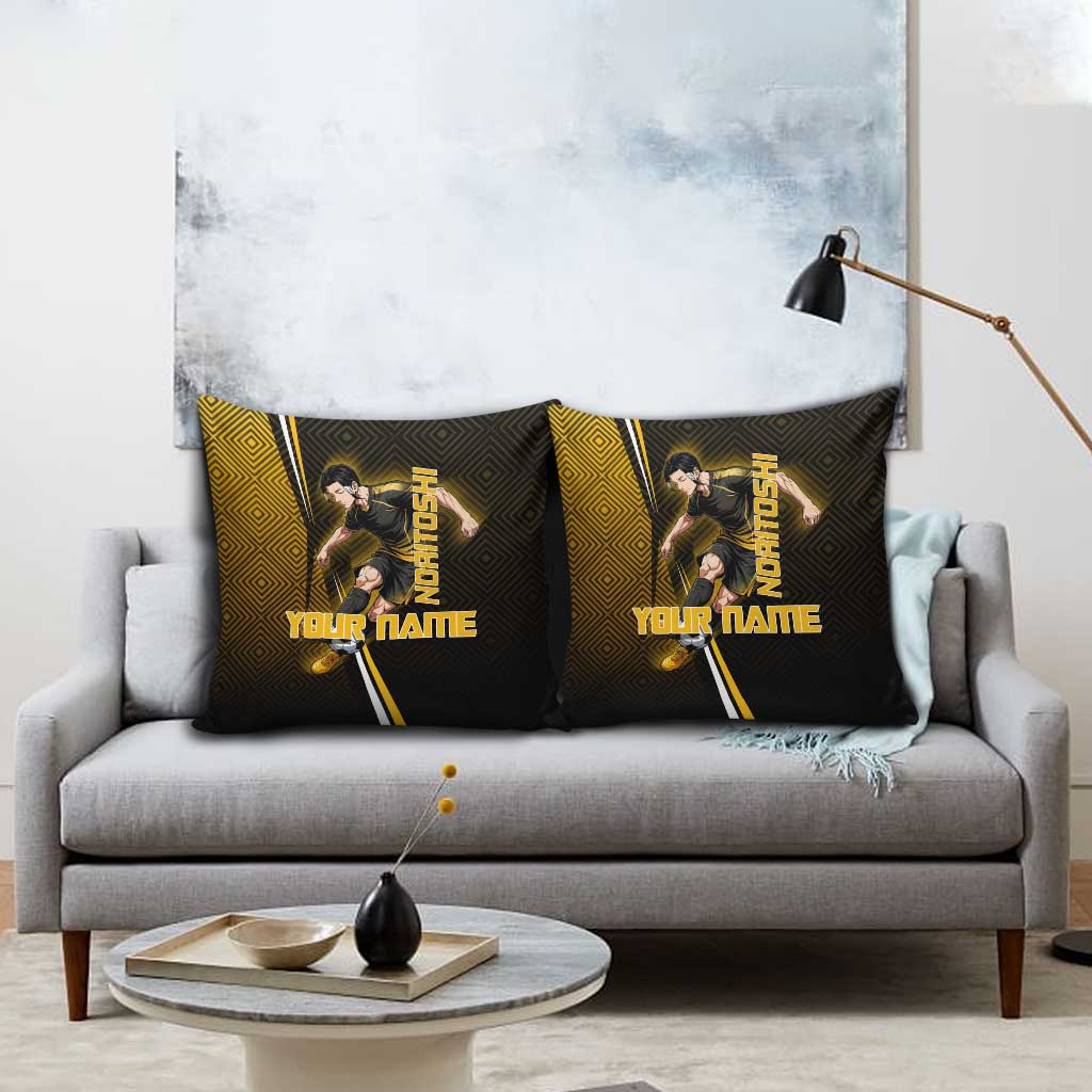 Personalized Noritoshi Kamo Jujutsu Kaisen Pillow Cover Anime Soccer Theme with Yellow Geometric Design