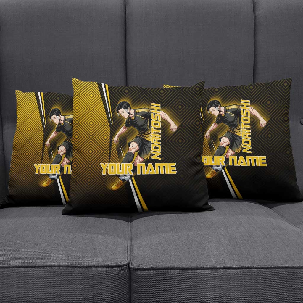 Personalized Noritoshi Kamo Jujutsu Kaisen Pillow Cover Anime Soccer Theme with Yellow Geometric Design