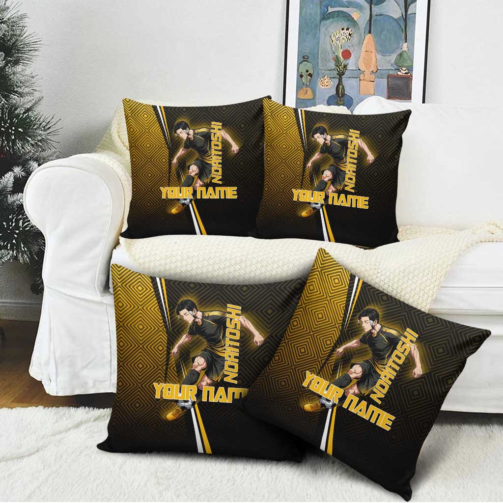 Personalized Noritoshi Kamo Jujutsu Kaisen Pillow Cover Anime Soccer Theme with Yellow Geometric Design