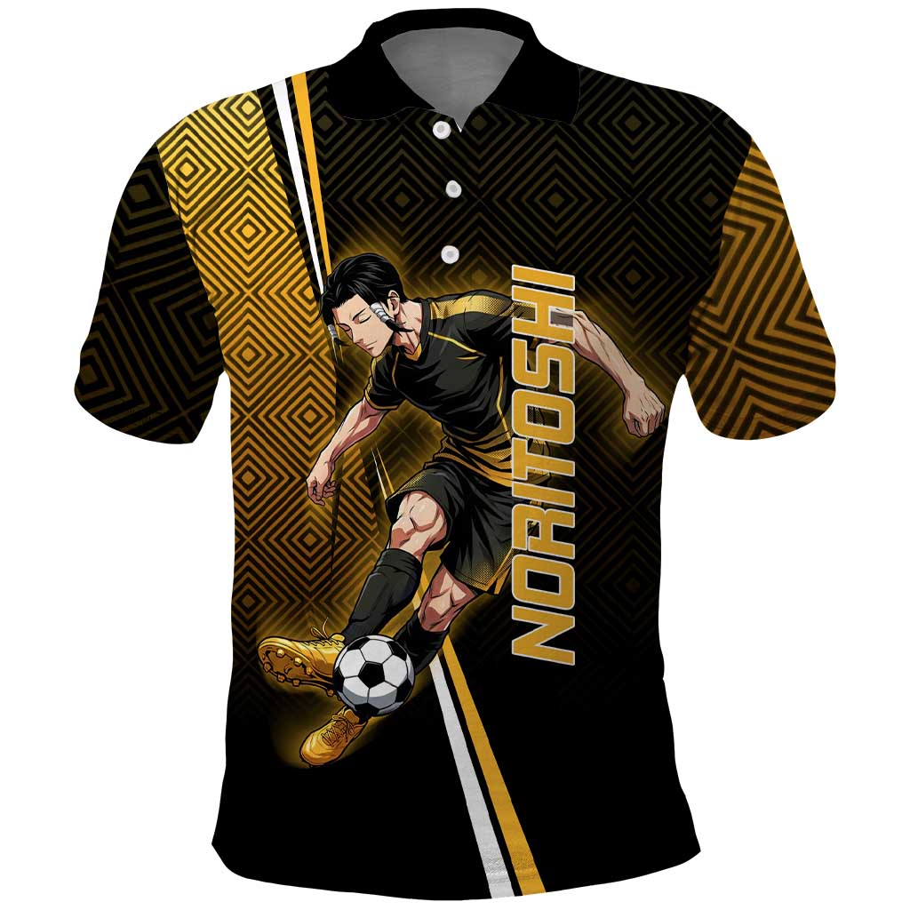 Personalized Noritoshi Kamo Jujutsu Kaisen Polo Shirt Anime Soccer Theme with Yellow Geometric Design