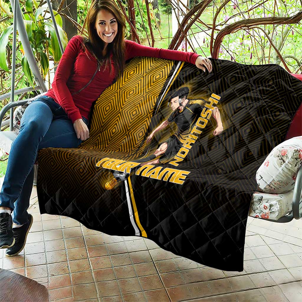 Personalized Noritoshi Kamo Jujutsu Kaisen Quilt Anime Soccer Theme with Yellow Geometric Design