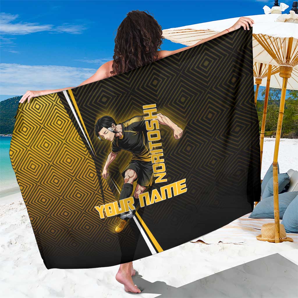 Personalized Noritoshi Kamo Jujutsu Kaisen Sarong Anime Soccer Theme with Yellow Geometric Design