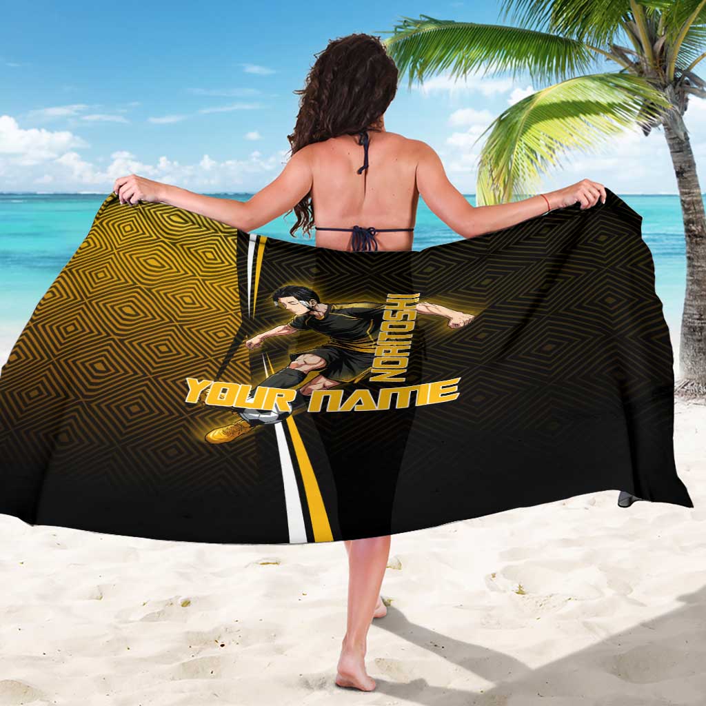 Personalized Noritoshi Kamo Jujutsu Kaisen Sarong Anime Soccer Theme with Yellow Geometric Design
