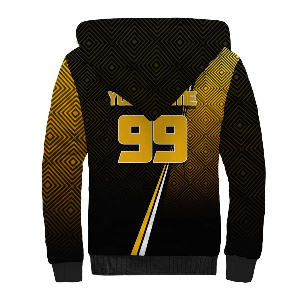 Personalized Noritoshi Kamo Jujutsu Kaisen Sherpa Hoodie Anime Soccer Theme with Yellow Geometric Design