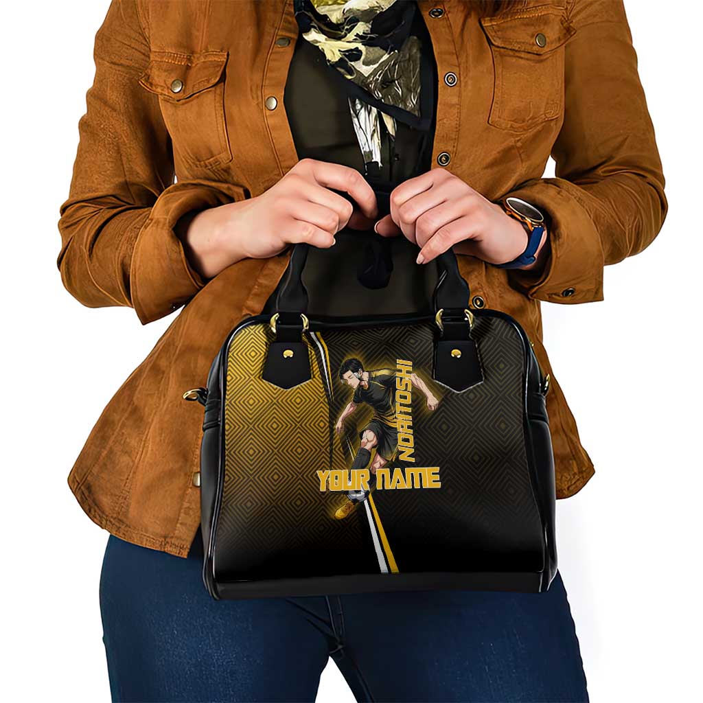 Personalized Noritoshi Kamo Jujutsu Kaisen Shoulder Handbag Anime Soccer Theme with Yellow Geometric Design
