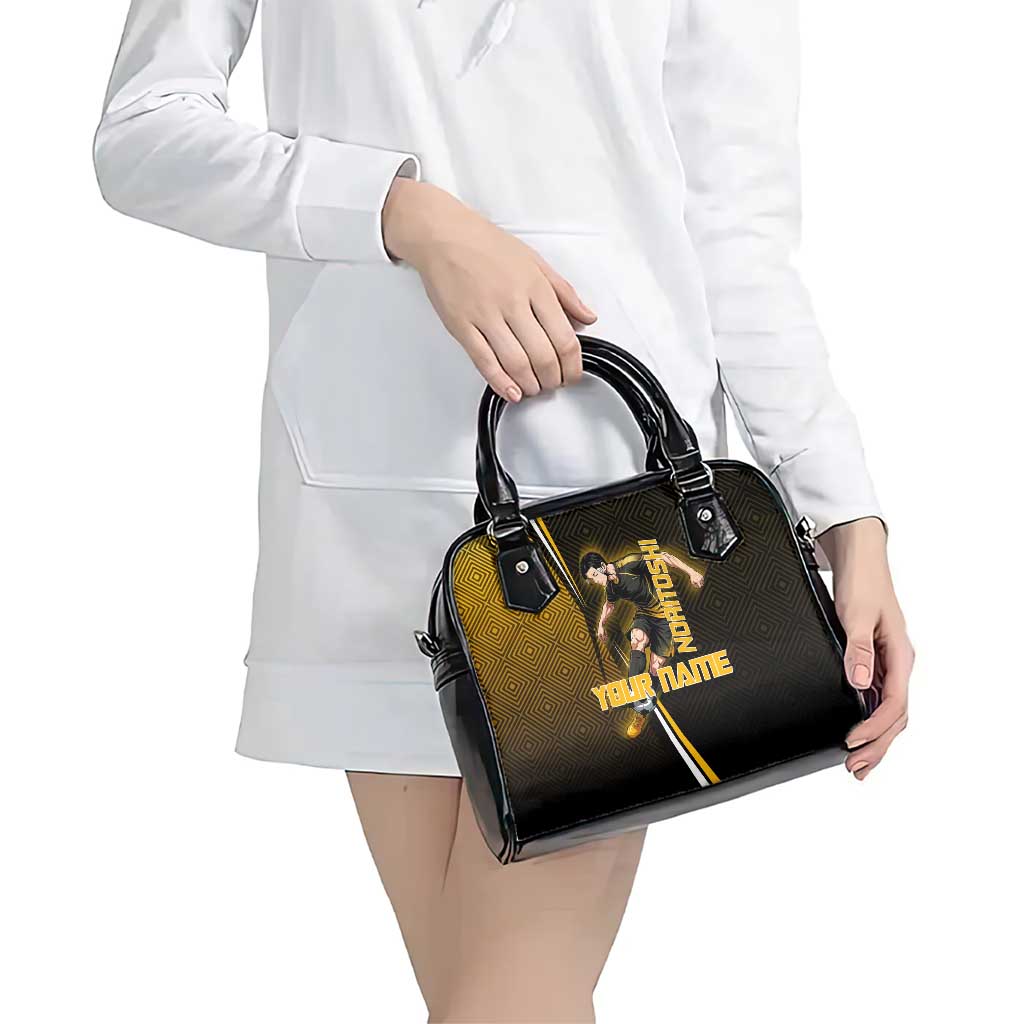 Personalized Noritoshi Kamo Jujutsu Kaisen Shoulder Handbag Anime Soccer Theme with Yellow Geometric Design