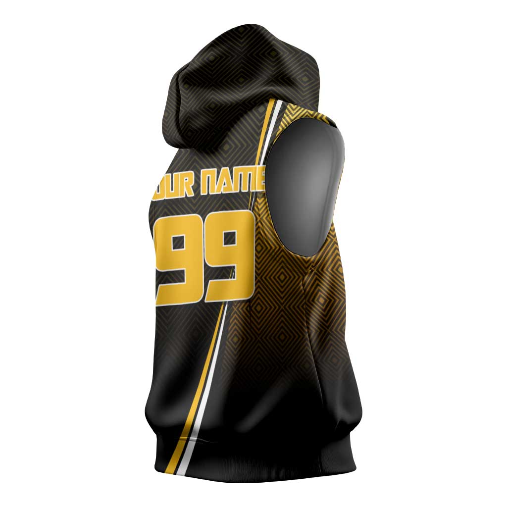 Personalized Noritoshi Kamo Jujutsu Kaisen Sleeveless Hoodie Anime Soccer Theme with Yellow Geometric Design