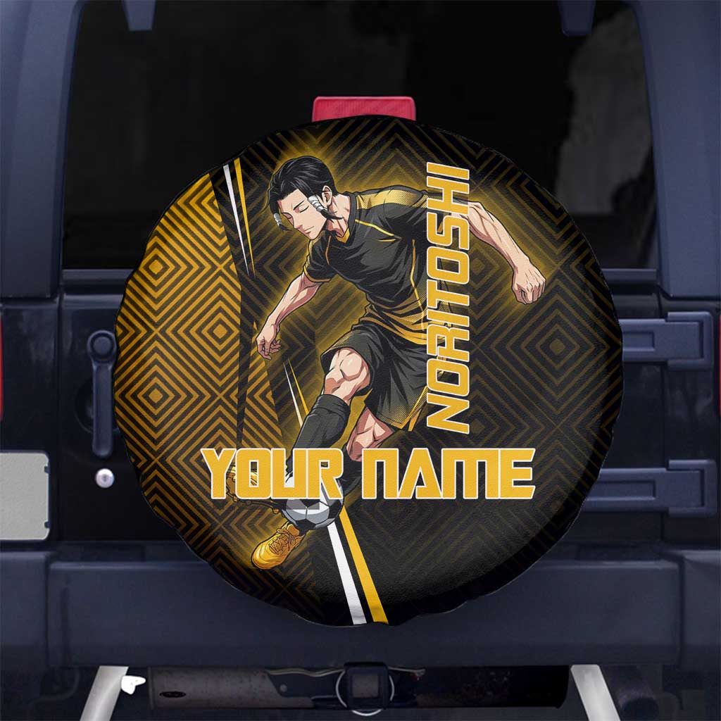Personalized Noritoshi Kamo Jujutsu Kaisen Spare Tire Cover Anime Soccer Theme with Yellow Geometric Design