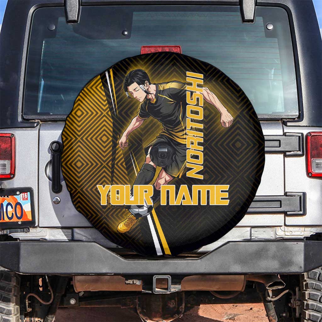 Personalized Noritoshi Kamo Jujutsu Kaisen Spare Tire Cover Anime Soccer Theme with Yellow Geometric Design
