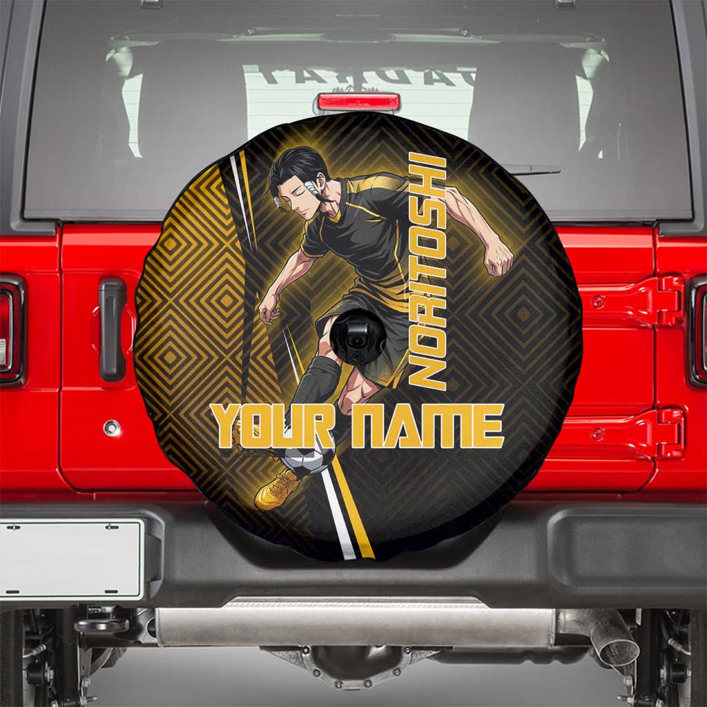 Personalized Noritoshi Kamo Jujutsu Kaisen Spare Tire Cover Anime Soccer Theme with Yellow Geometric Design