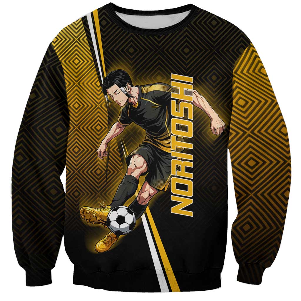 Personalized Noritoshi Kamo Jujutsu Kaisen Sweatshirt Anime Soccer Theme with Yellow Geometric Design