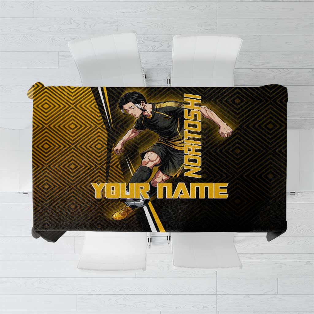 Personalized Noritoshi Kamo Jujutsu Kaisen Tablecloth Anime Soccer Theme with Yellow Geometric Design