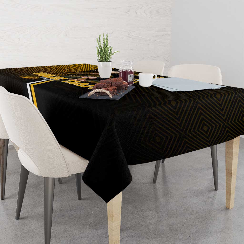 Personalized Noritoshi Kamo Jujutsu Kaisen Tablecloth Anime Soccer Theme with Yellow Geometric Design
