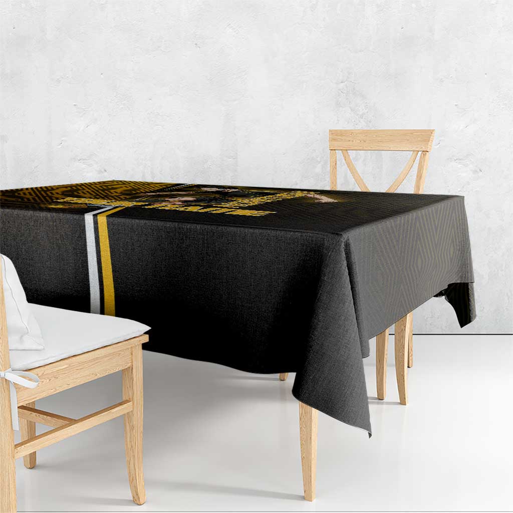 Personalized Noritoshi Kamo Jujutsu Kaisen Tablecloth Anime Soccer Theme with Yellow Geometric Design