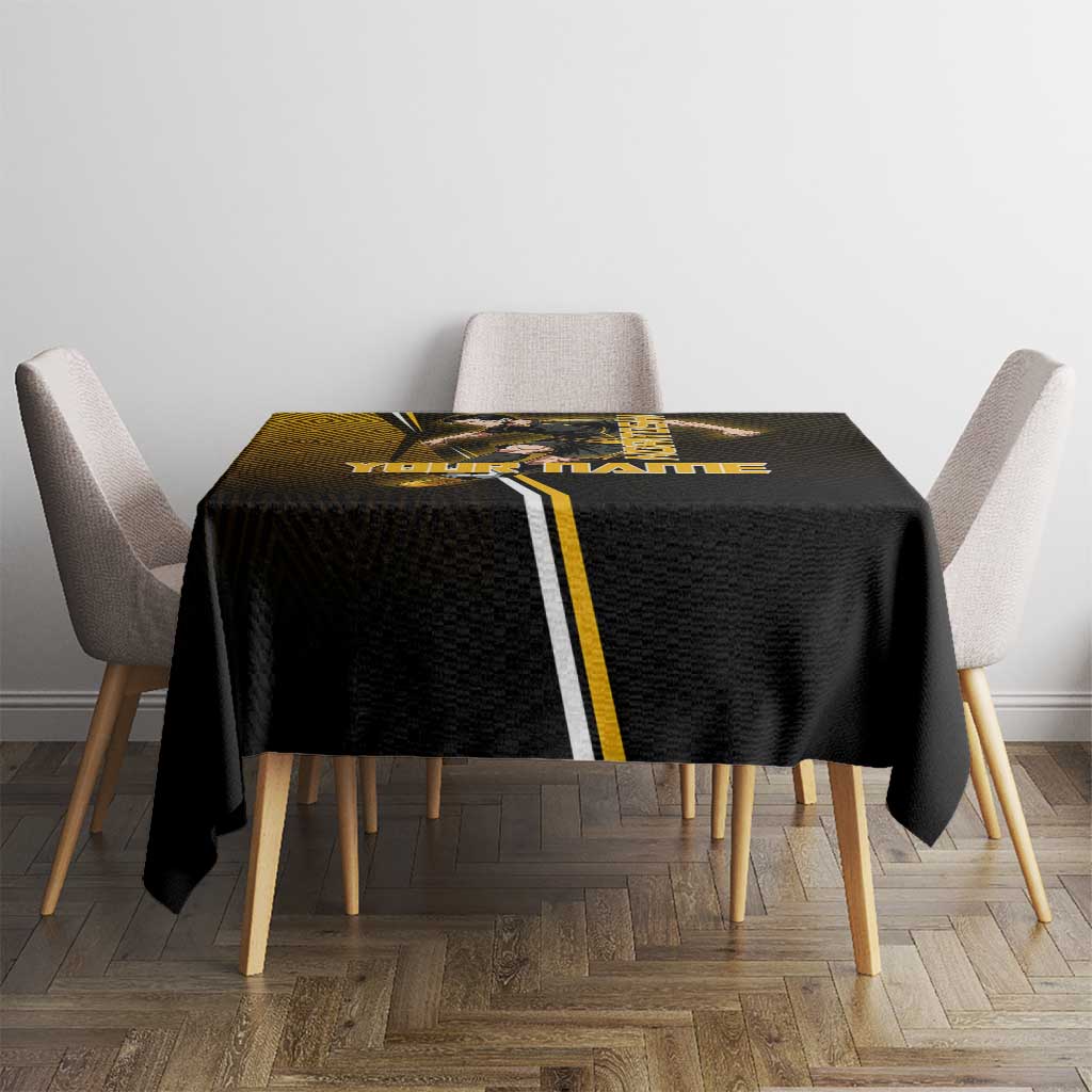Personalized Noritoshi Kamo Jujutsu Kaisen Tablecloth Anime Soccer Theme with Yellow Geometric Design
