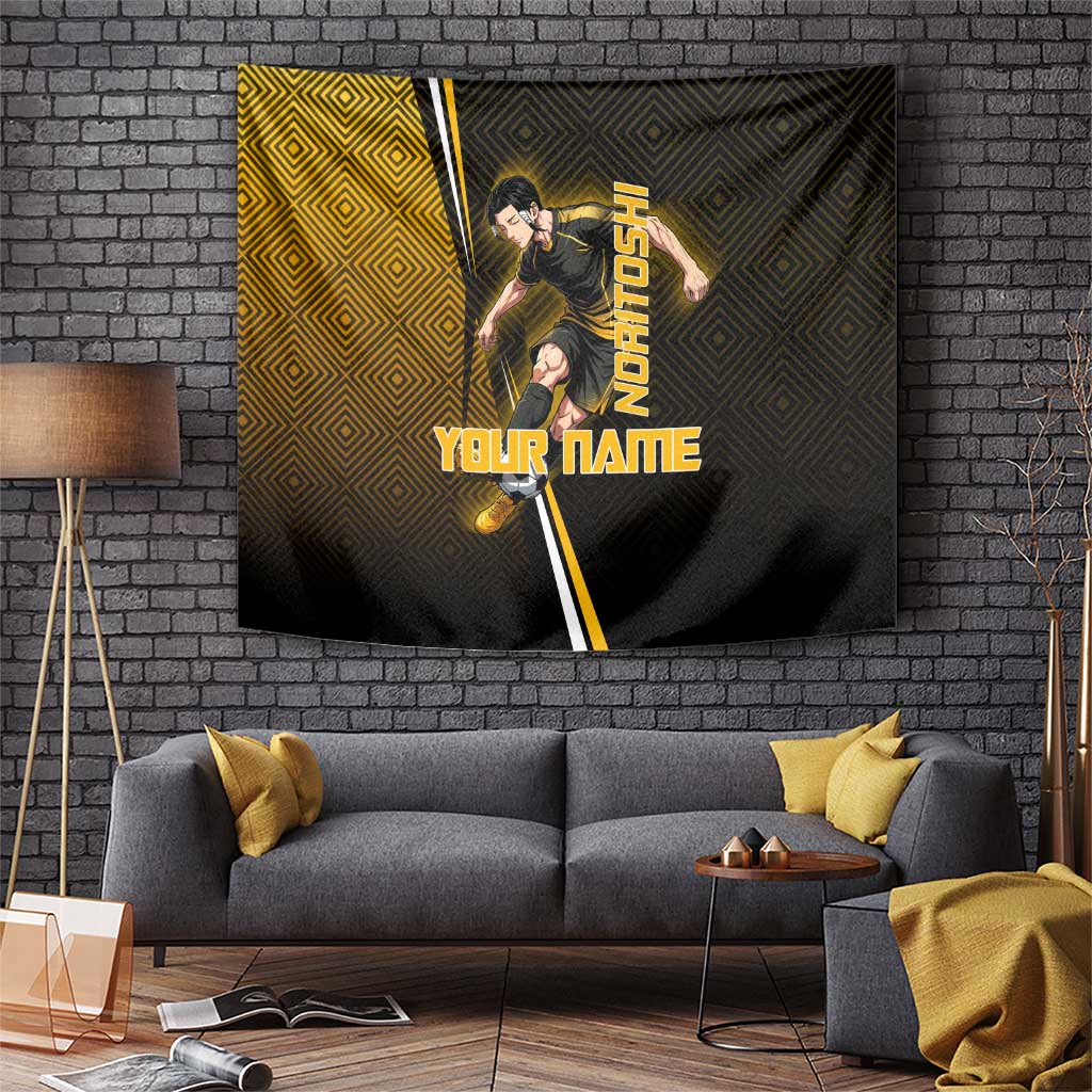 Personalized Noritoshi Kamo Jujutsu Kaisen Tapestry Anime Soccer Theme with Yellow Geometric Design