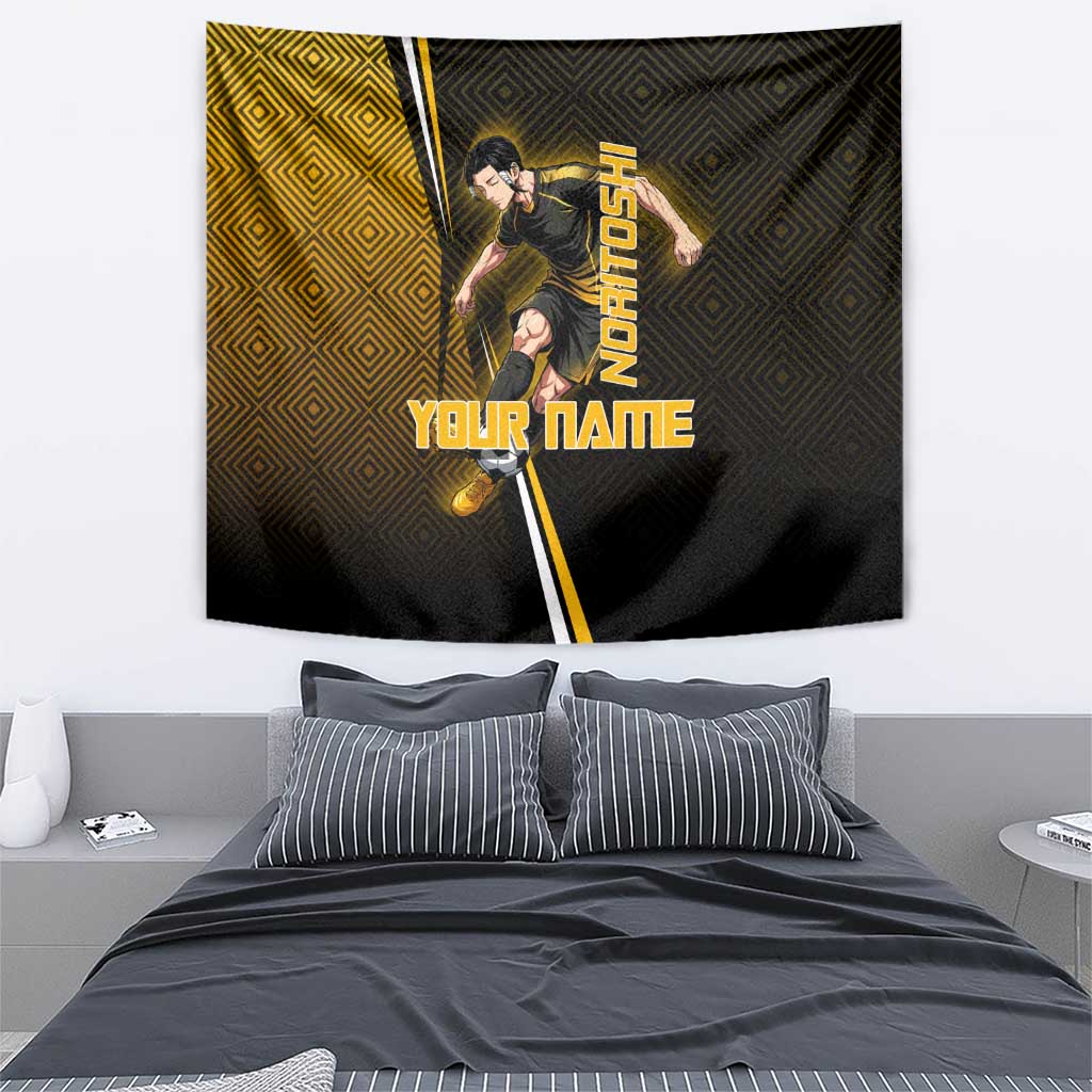 Personalized Noritoshi Kamo Jujutsu Kaisen Tapestry Anime Soccer Theme with Yellow Geometric Design