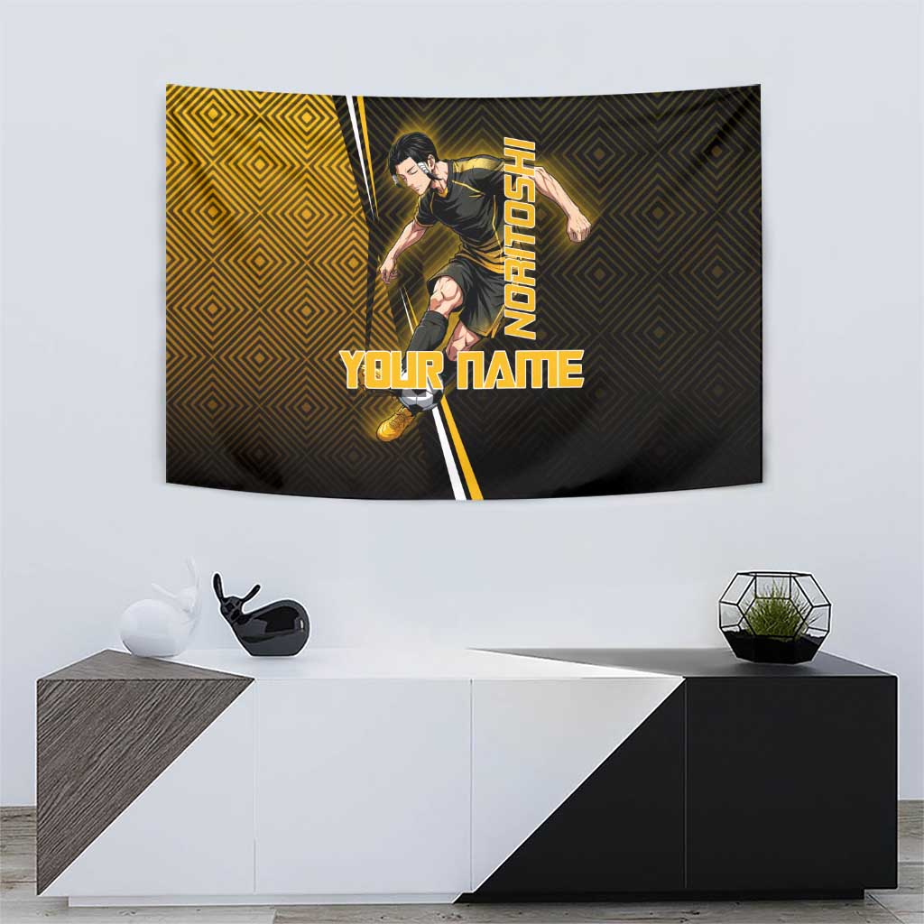Personalized Noritoshi Kamo Jujutsu Kaisen Tapestry Anime Soccer Theme with Yellow Geometric Design