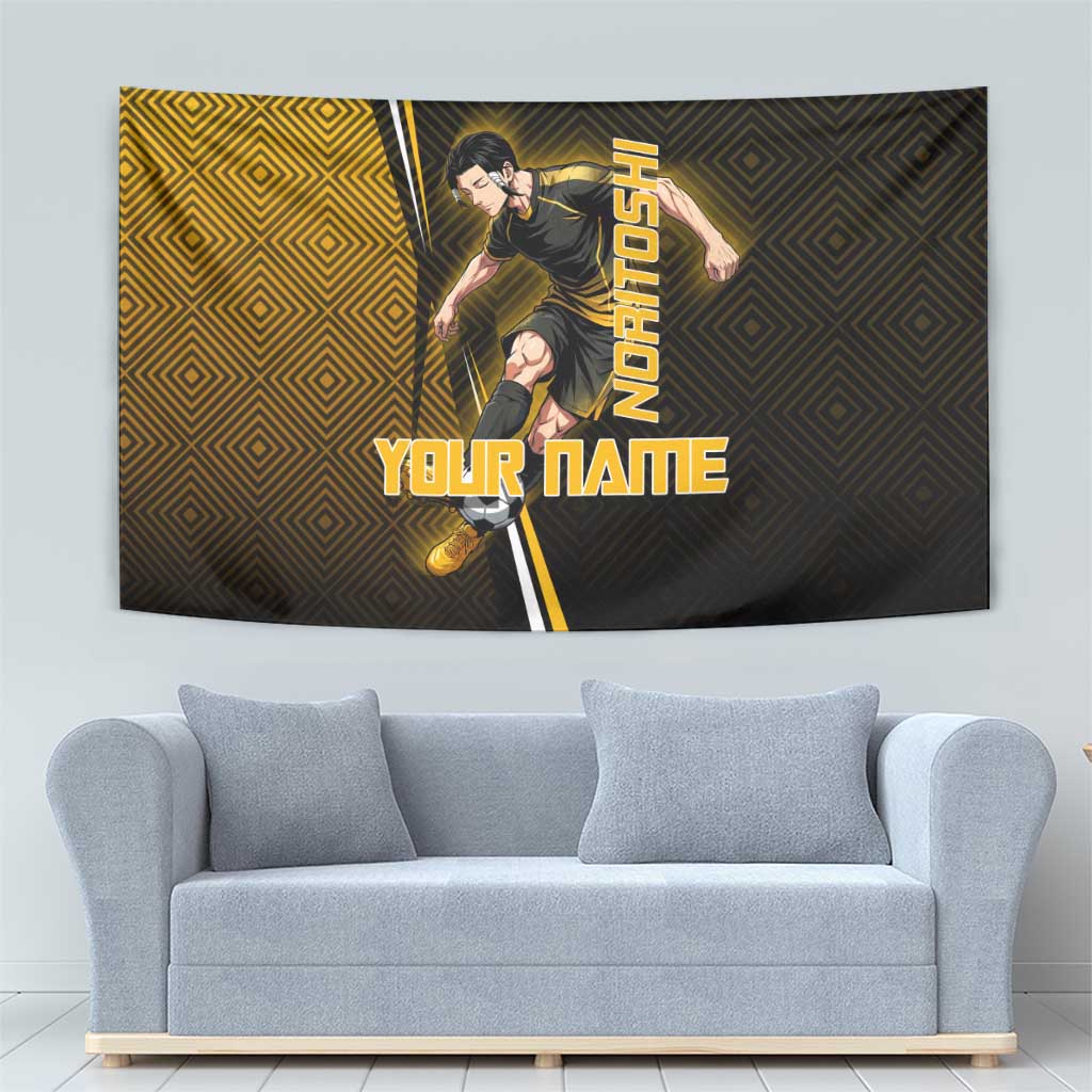 Personalized Noritoshi Kamo Jujutsu Kaisen Tapestry Anime Soccer Theme with Yellow Geometric Design