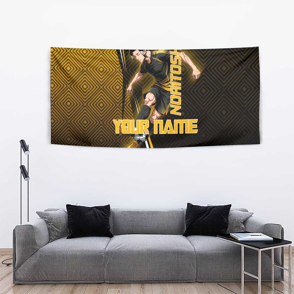 Personalized Noritoshi Kamo Jujutsu Kaisen Tapestry Anime Soccer Theme with Yellow Geometric Design