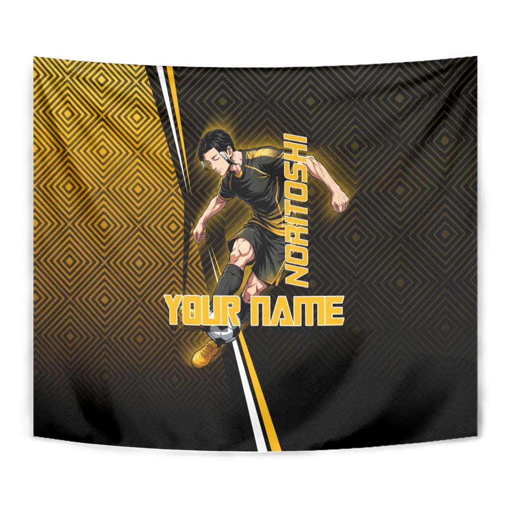 Personalized Noritoshi Kamo Jujutsu Kaisen Tapestry Anime Soccer Theme with Yellow Geometric Design