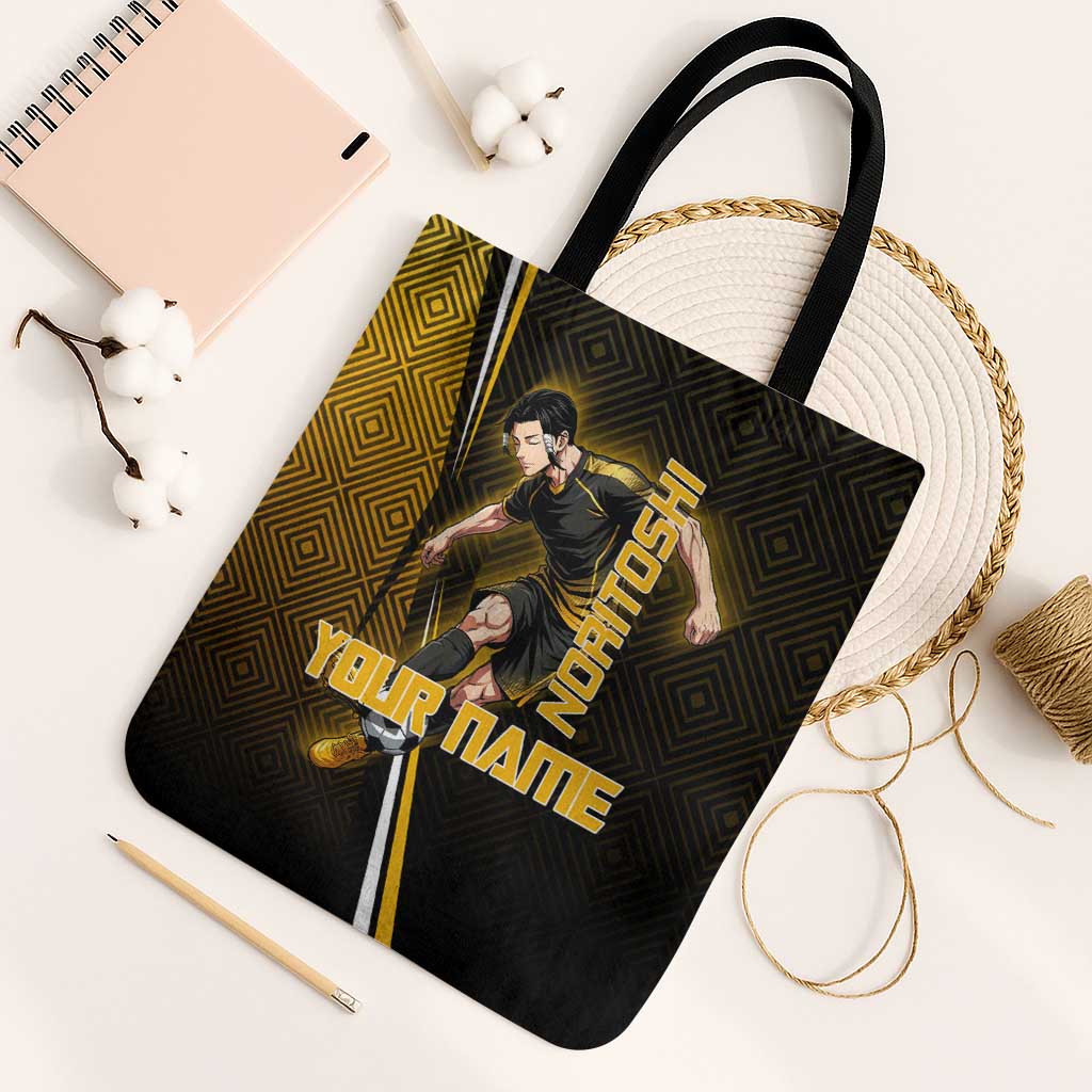 Personalized Noritoshi Kamo Jujutsu Kaisen Tote Bag Anime Soccer Theme with Yellow Geometric Design