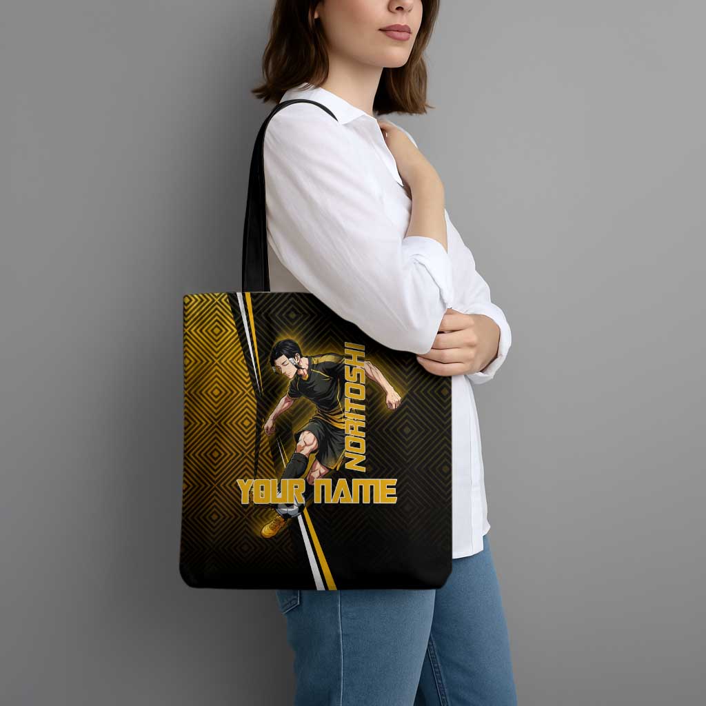 Personalized Noritoshi Kamo Jujutsu Kaisen Tote Bag Anime Soccer Theme with Yellow Geometric Design