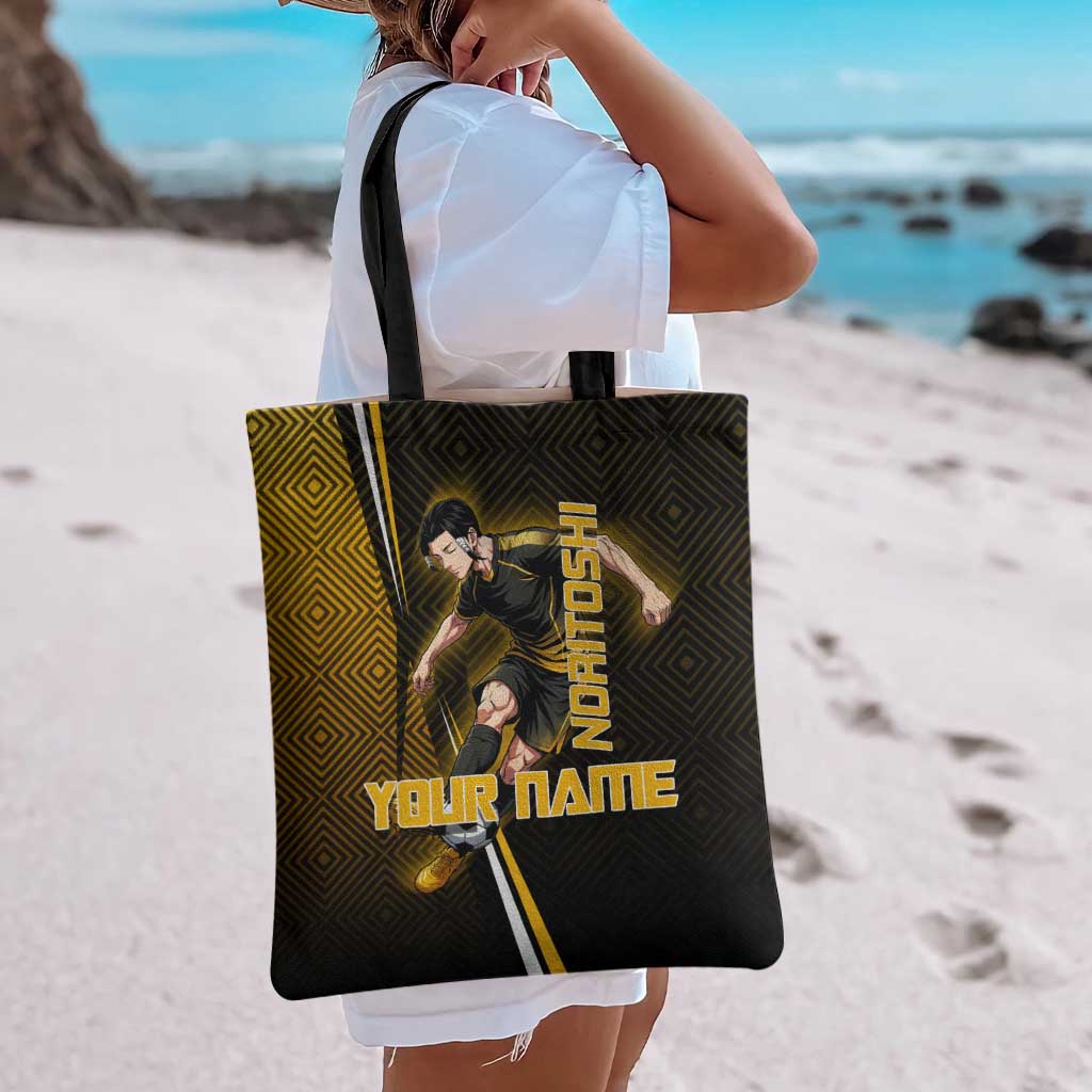 Personalized Noritoshi Kamo Jujutsu Kaisen Tote Bag Anime Soccer Theme with Yellow Geometric Design