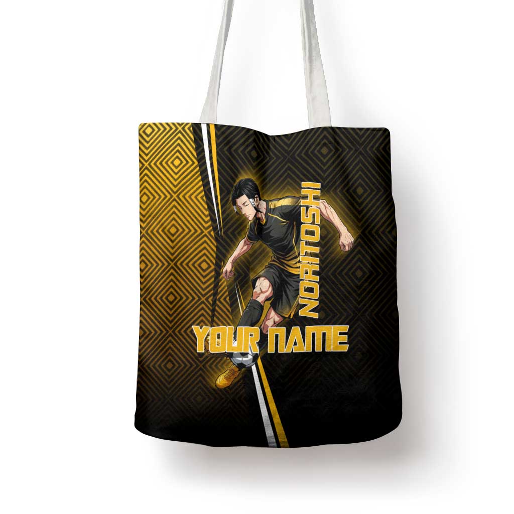 Personalized Noritoshi Kamo Jujutsu Kaisen Tote Bag Anime Soccer Theme with Yellow Geometric Design