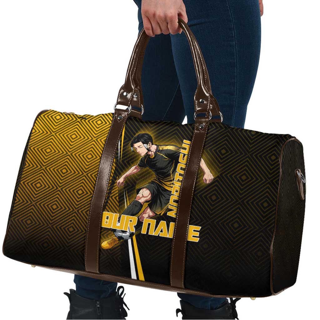 Personalized Noritoshi Kamo Jujutsu Kaisen Travel Bag Anime Soccer Theme with Yellow Geometric Design