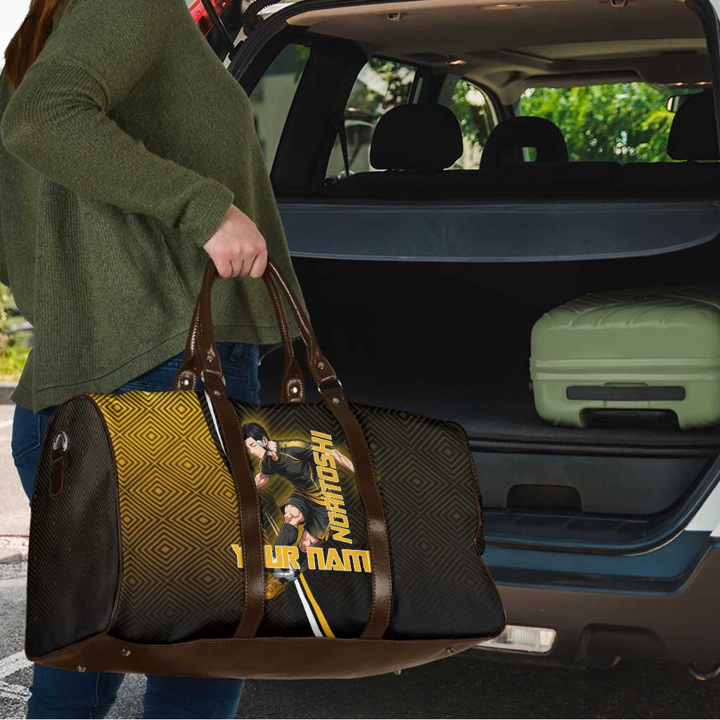 Personalized Noritoshi Kamo Jujutsu Kaisen Travel Bag Anime Soccer Theme with Yellow Geometric Design