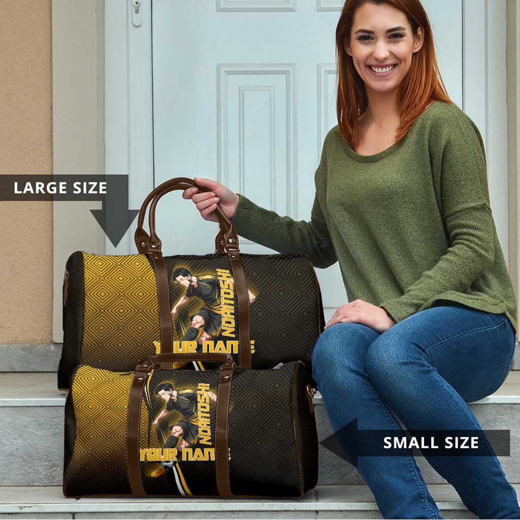 Personalized Noritoshi Kamo Jujutsu Kaisen Travel Bag Anime Soccer Theme with Yellow Geometric Design