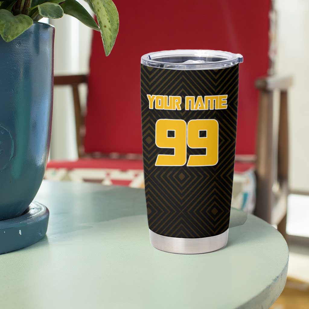 Personalized Noritoshi Kamo Jujutsu Kaisen Tumbler Cup Anime Soccer Theme with Yellow Geometric Design