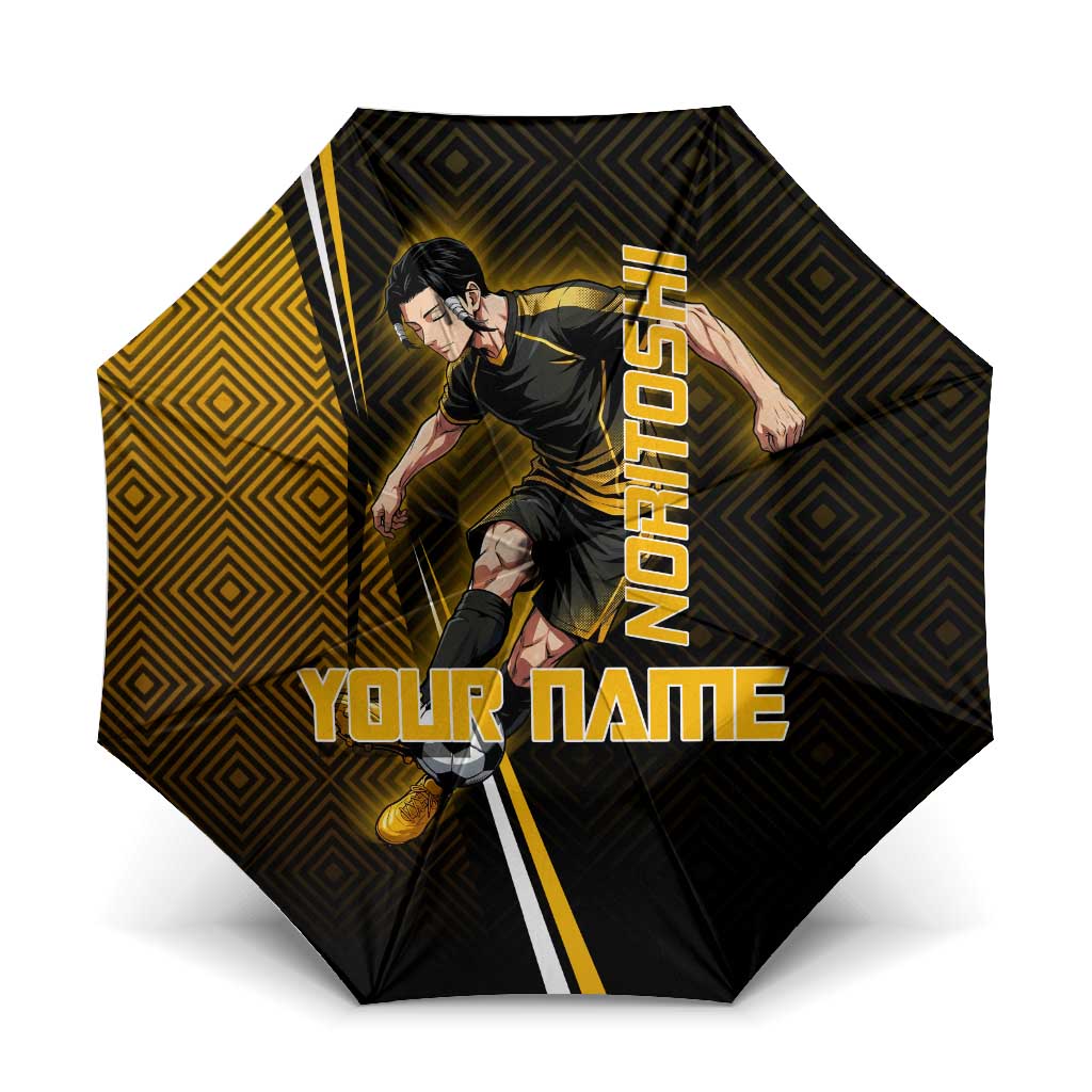Personalized Noritoshi Kamo Jujutsu Kaisen Umbrella Anime Soccer Theme with Yellow Geometric Design