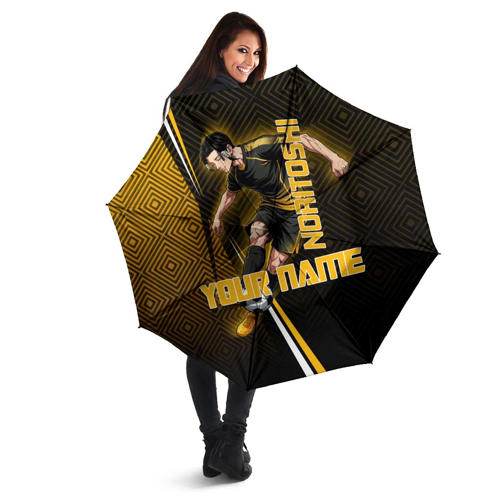 Personalized Noritoshi Kamo Jujutsu Kaisen Umbrella Anime Soccer Theme with Yellow Geometric Design