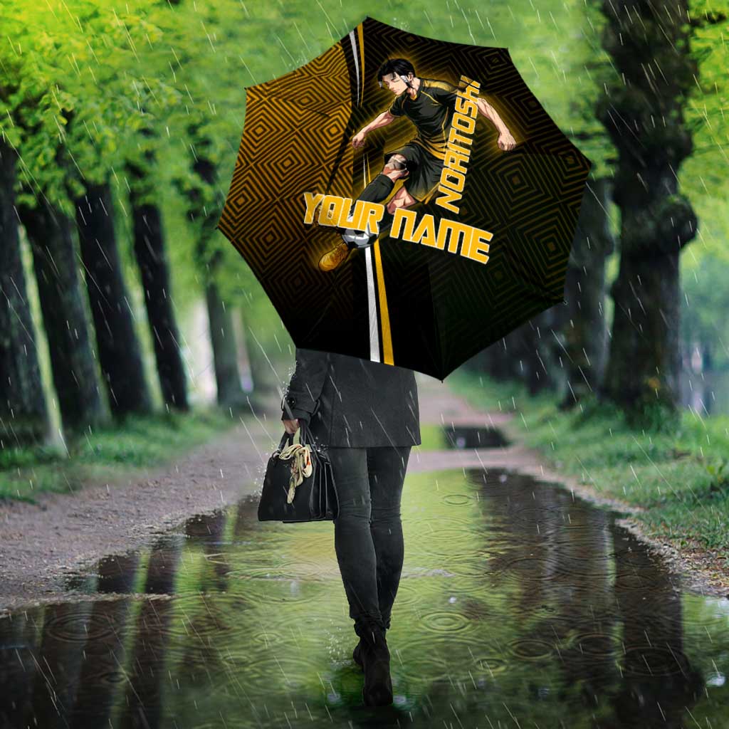 Personalized Noritoshi Kamo Jujutsu Kaisen Umbrella Anime Soccer Theme with Yellow Geometric Design