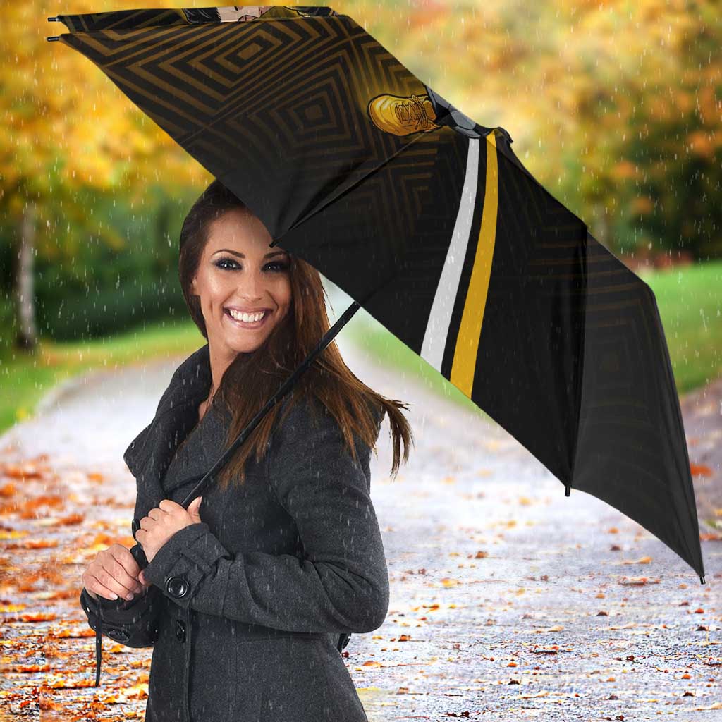 Personalized Noritoshi Kamo Jujutsu Kaisen Umbrella Anime Soccer Theme with Yellow Geometric Design