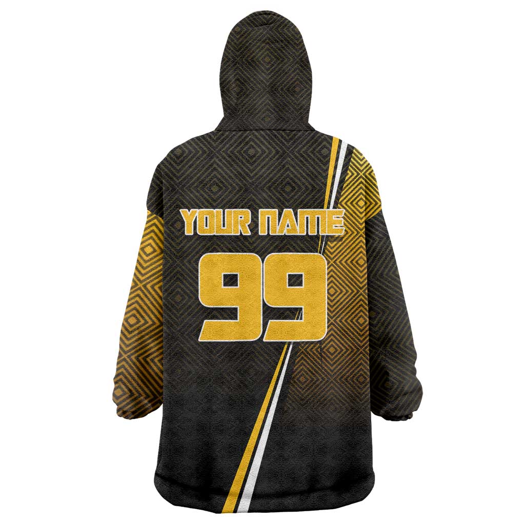 Personalized Noritoshi Kamo Jujutsu Kaisen Wearable Blanket Hoodie Anime Soccer Theme with Yellow Geometric Design