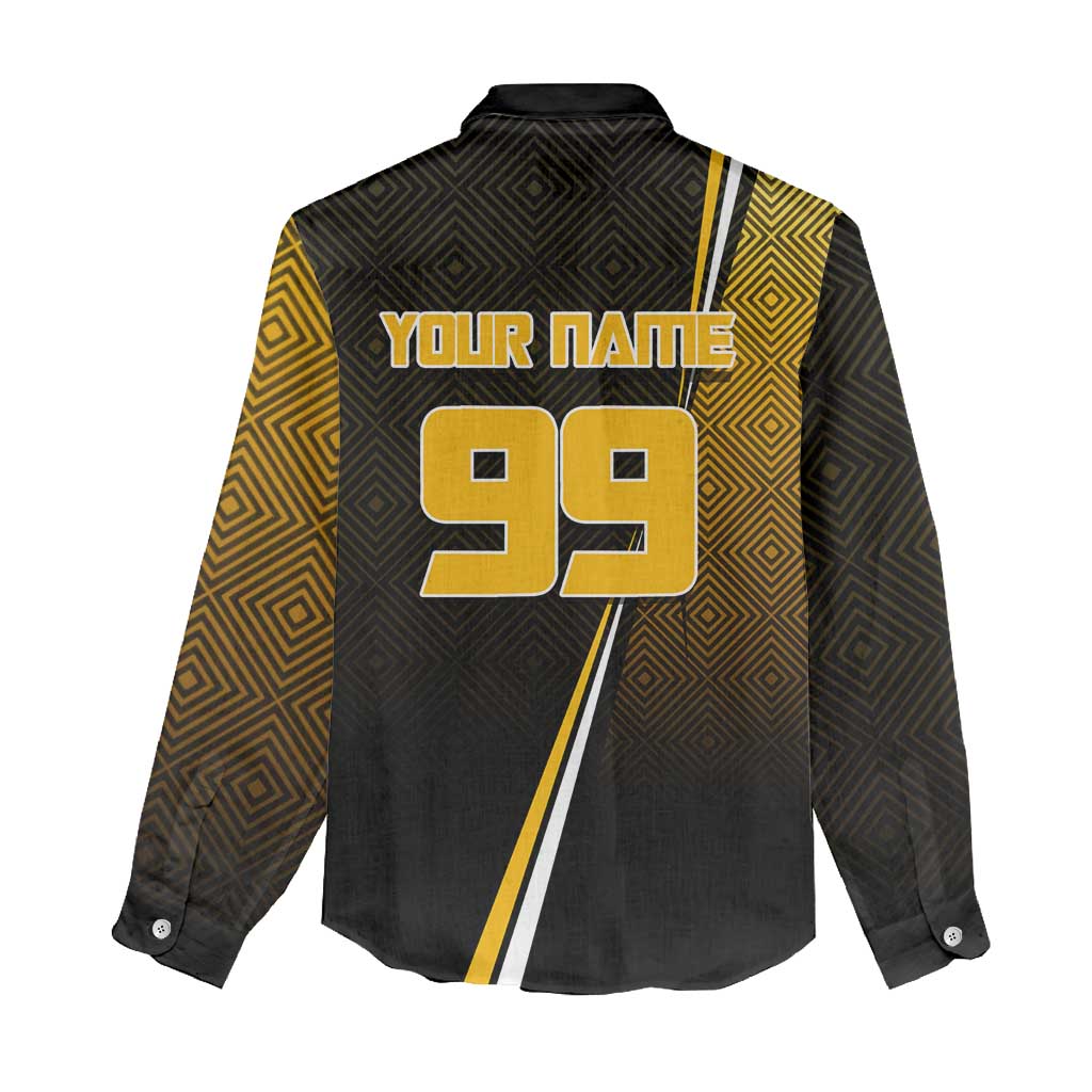 Personalized Noritoshi Kamo Jujutsu Kaisen Women Casual Shirt Anime Soccer Theme with Yellow Geometric Design