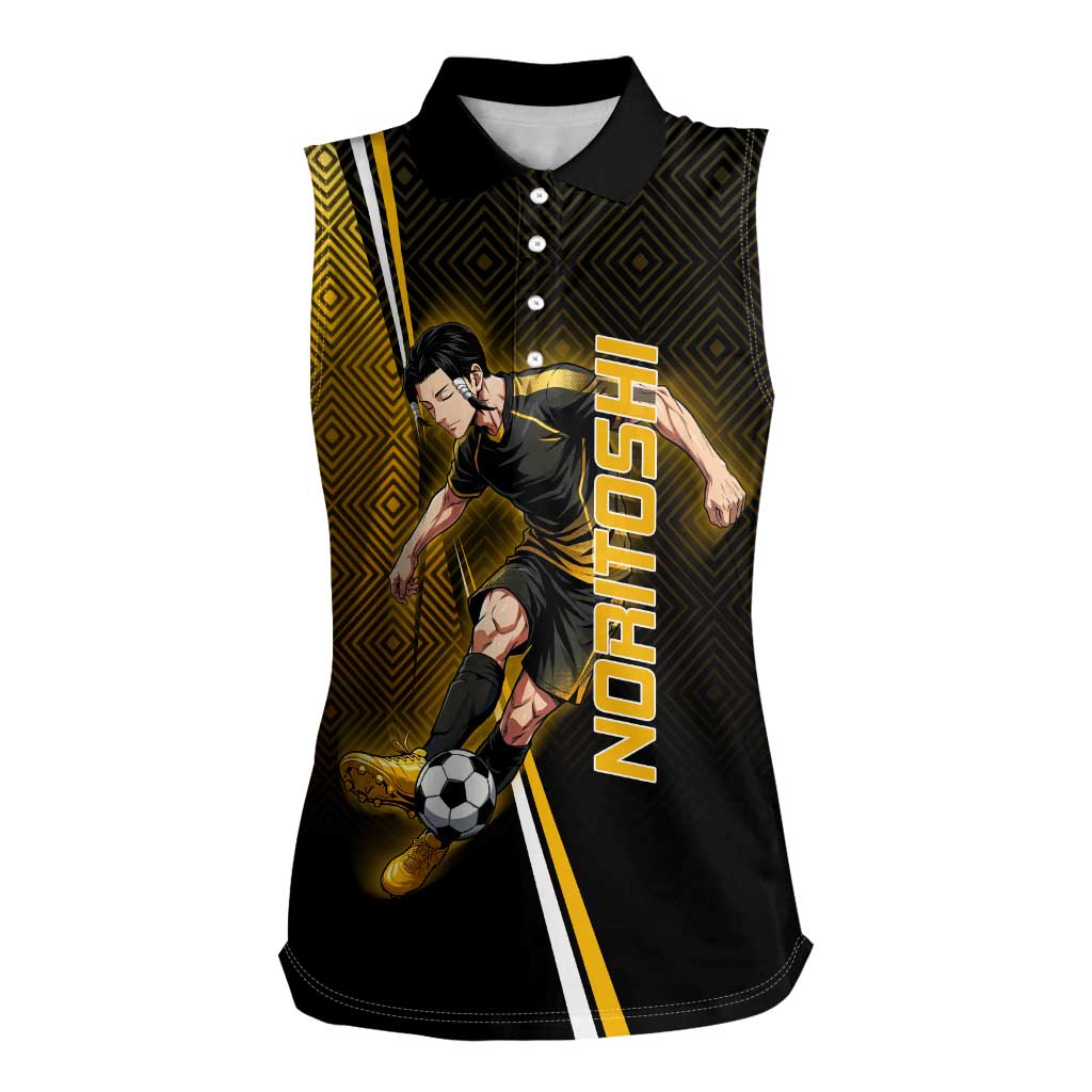 Personalized Noritoshi Kamo Jujutsu Kaisen Women Sleeveless Polo Shirt Anime Soccer Theme with Yellow Geometric Design
