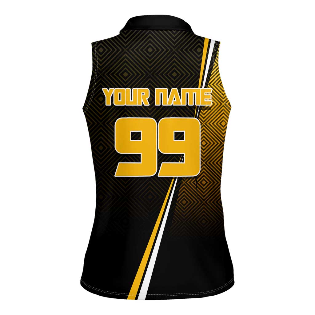 Personalized Noritoshi Kamo Jujutsu Kaisen Women Sleeveless Polo Shirt Anime Soccer Theme with Yellow Geometric Design