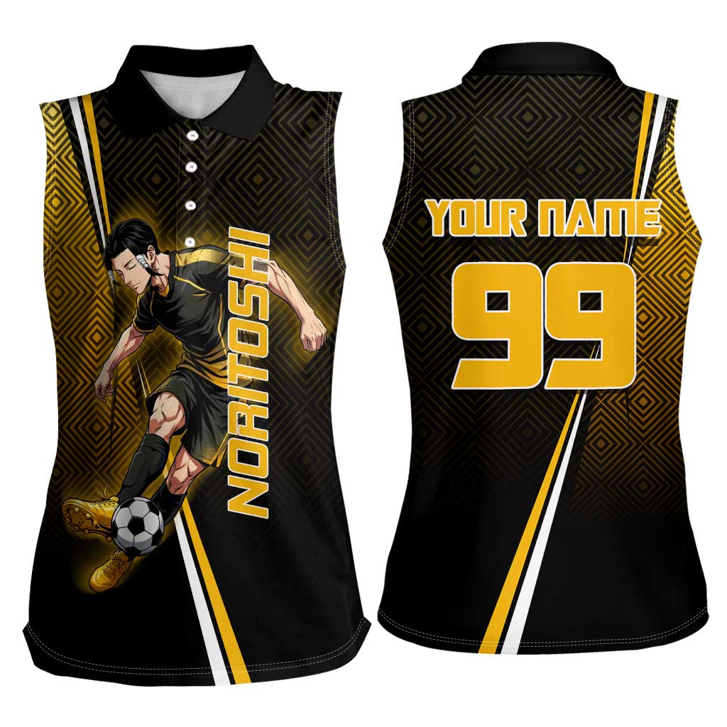 Personalized Noritoshi Kamo Jujutsu Kaisen Women Sleeveless Polo Shirt Anime Soccer Theme with Yellow Geometric Design