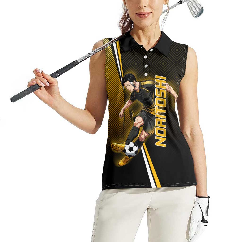 Personalized Noritoshi Kamo Jujutsu Kaisen Women Sleeveless Polo Shirt Anime Soccer Theme with Yellow Geometric Design
