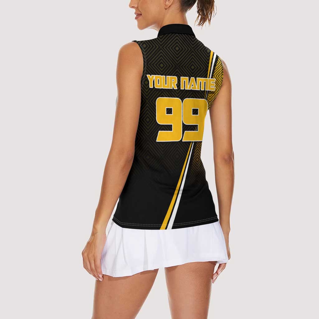 Personalized Noritoshi Kamo Jujutsu Kaisen Women Sleeveless Polo Shirt Anime Soccer Theme with Yellow Geometric Design