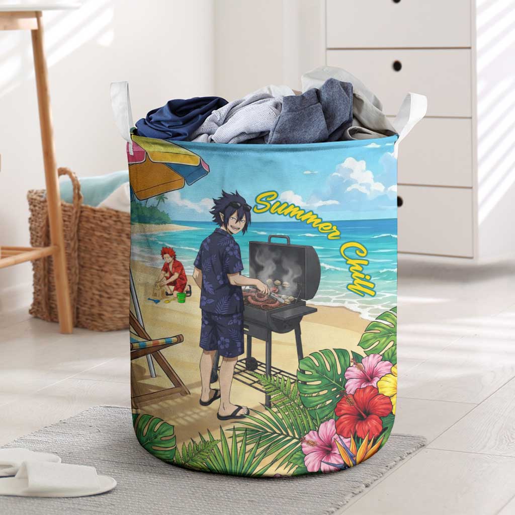 Tamaki Amajiki Summer Chill Laundry Basket Tropical Anime Beach Scene